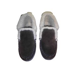 Clarks Brown Leather Fur Detailed slip on Mens 10